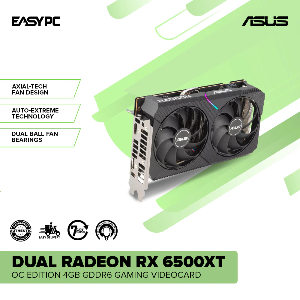 ASUS Dual Radeon RX 6500XT OC Edition DUAL-RX6500XT-O4G-V2 4GB GDdr6 Gaming Videocard - Image 2