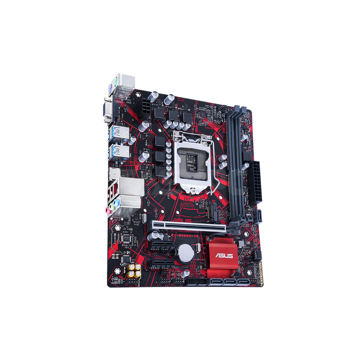 ASUS EX-B365M-V5   Intel B365 LGA 1151 mATX motherboard feature with luminous anti-moisture coating, SafeSlot Core+, USBGuard, LANGuard, DDR4 2666MHz, HDMI, D-Sub, SATA 6Gbps and USB 3.2 Gen 1, and 8-pin power connector Motherboard - Image 3