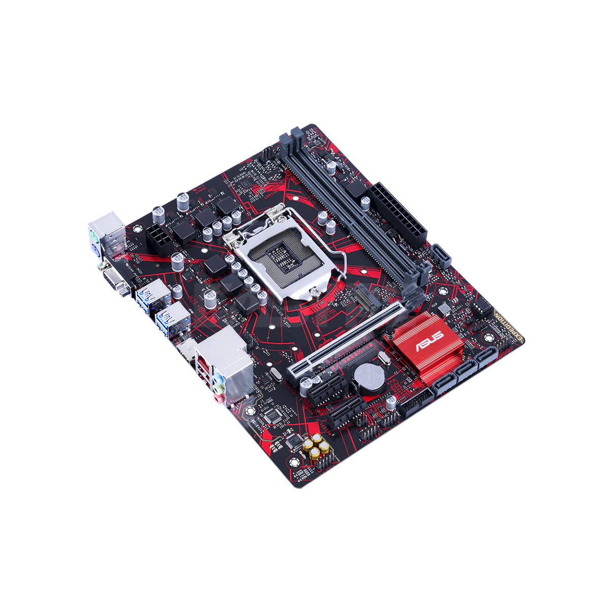 ASUS EX-B365M-V5   Intel B365 LGA 1151 mATX motherboard feature with luminous anti-moisture coating, SafeSlot Core+, USBGuard, LANGuard, DDR4 2666MHz, HDMI, D-Sub, SATA 6Gbps and USB 3.2 Gen 1, and 8-pin power connector Motherboard - Image 4