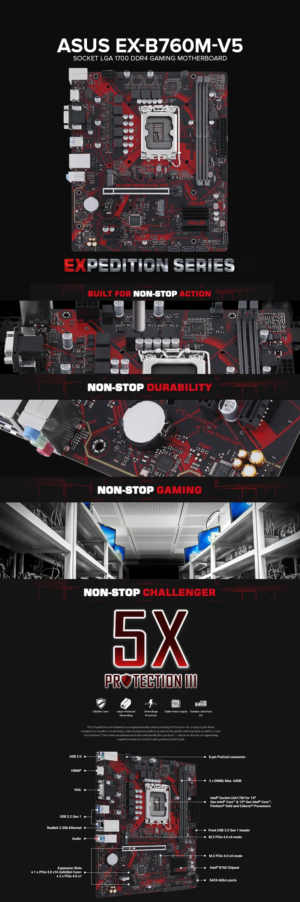 Asus EX-B760M-V5 Socket LGA 1700 Ddr4 Gaming Motherboard - Image 6