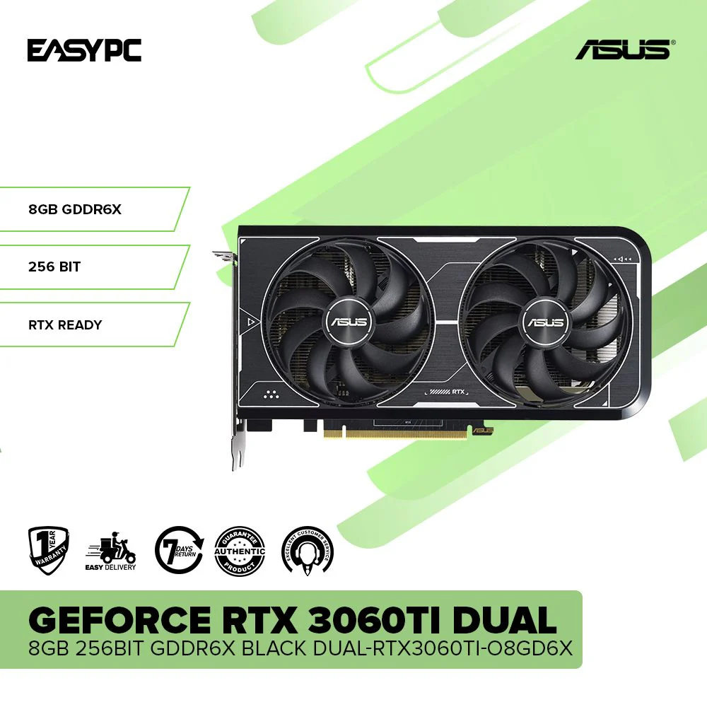 ASUS NVIDIA® GeForce RTX™ 3060TI DUAL 8GB 256BIT GDDR6X BLACK DUAL-RTX™3060TI-O8GD6X Videocard - Image 2