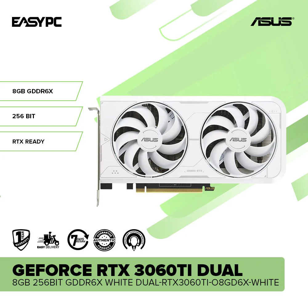 ASUS NVIDIA® GeForce RTX™ 3060TI DUAL 8GB 256BIT GDDR6X WHITE DUAL-RTX™3060TI-O8GD6X-WHITE Videocard - Image 2