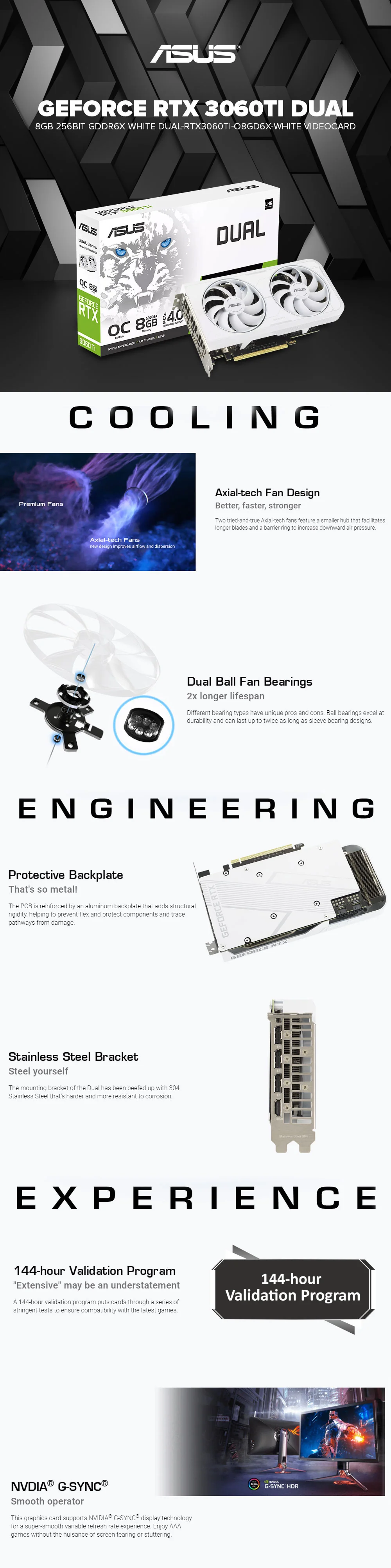 ASUS NVIDIA® GeForce RTX™ 3060TI DUAL 8GB 256BIT GDDR6X WHITE DUAL-RTX™3060TI-O8GD6X-WHITE Videocard - Image 8