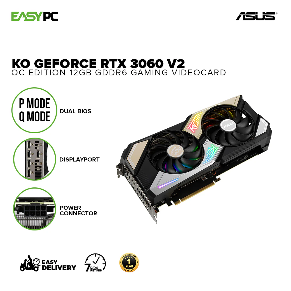 Asus KO NVIDIA® GeForce RTX™ 3060 V2 OC 12gb 192bit GDdr6 Gaming Videocard LHR - Image 2