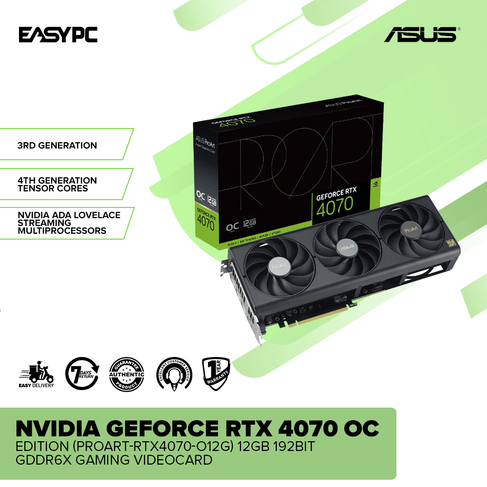 ASUS Nvidia Geforce RTX 4070 OC Edition (PROART-RTX4070-O12G) 12GB 192bit GDDR6X Gaming Videocard - Image 2