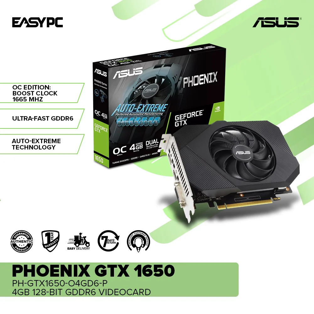 ASUS Phoenix NVIDIA® GeForce GTX 1650 PH-GTX1650-O4GD6-P 4GB 128-bit GDDR6 Videocard - Image 2