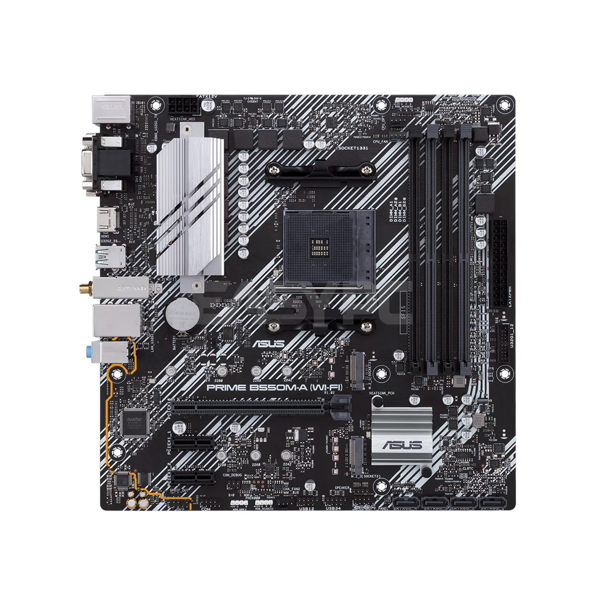 ASUS Prime B550M-A WiFi AMD micro ATX with dual M.2 HDMI/D-Sub/DVI SATA 6 Gbps USB 3.2 Gen 2 Type-A Aura Sync RGB headers Gaming Motherboard