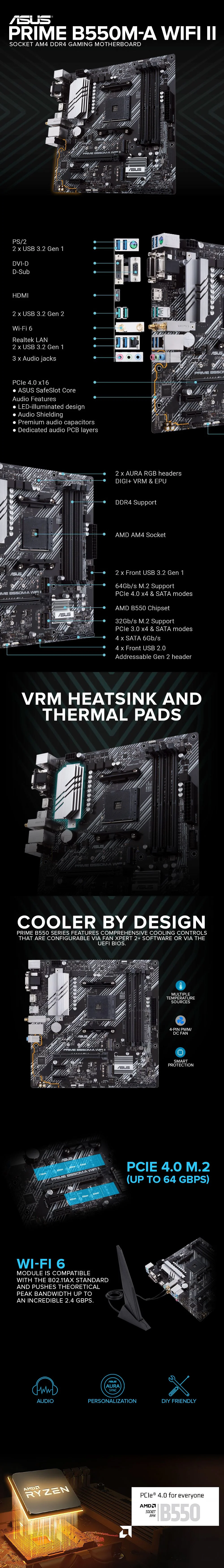 Asus Prime B550M-A Wifi II Socket Am4 Ddr4 Gaming Motherboard - Image 6