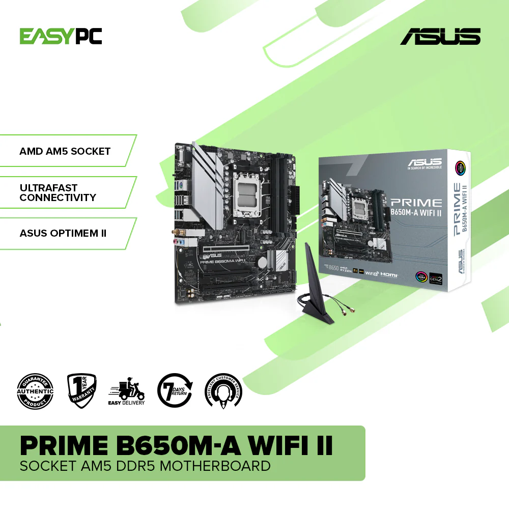 Asus PRIME B650M-A WIFI II Socket AM5 DDR5 Micro-ATX Motherboard - Image 2