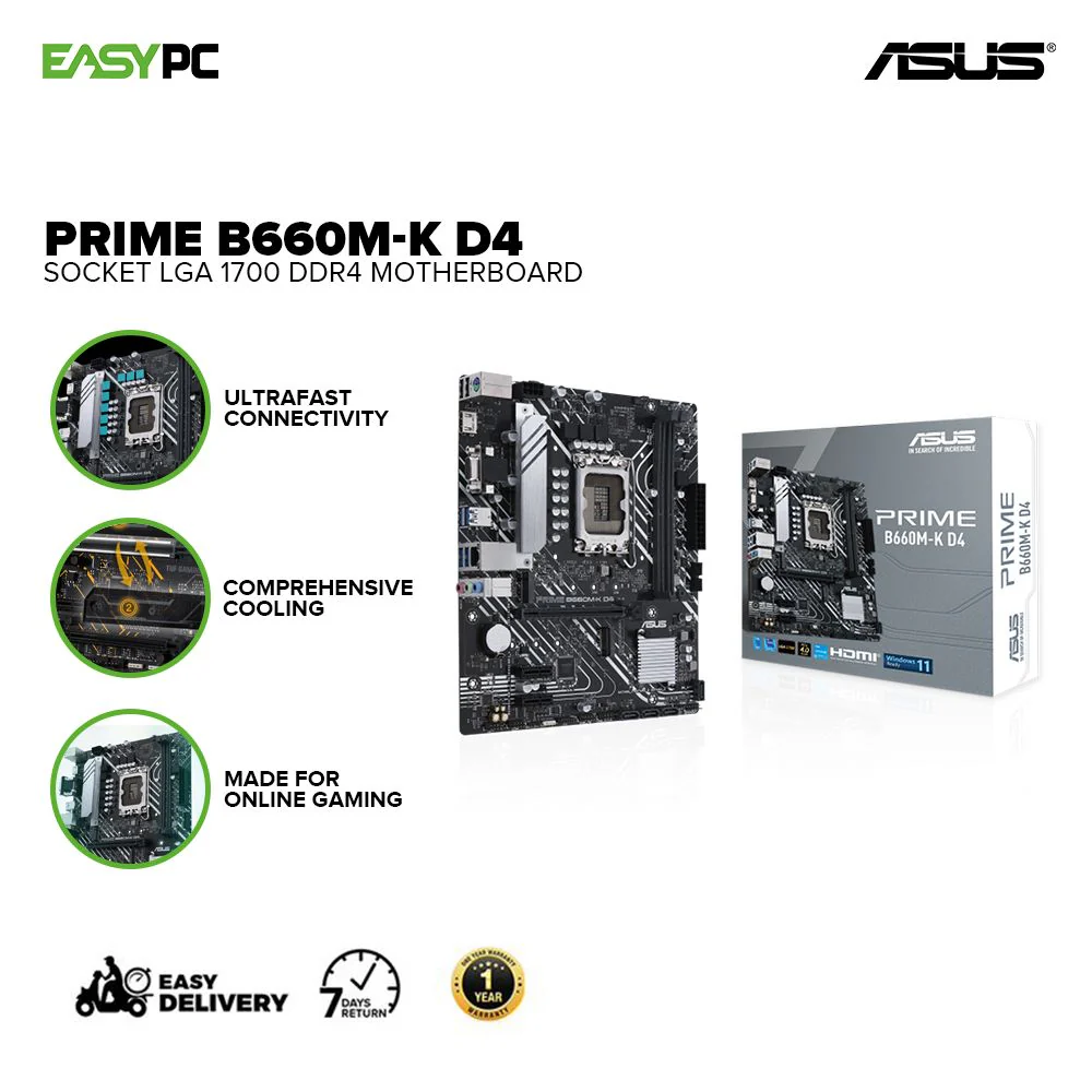 Asus Prime B660M-K D4 Socket LGA 1700 Ultrafast connectivity, Comprehensive cooling Ddr4 Motherboard - Image 2