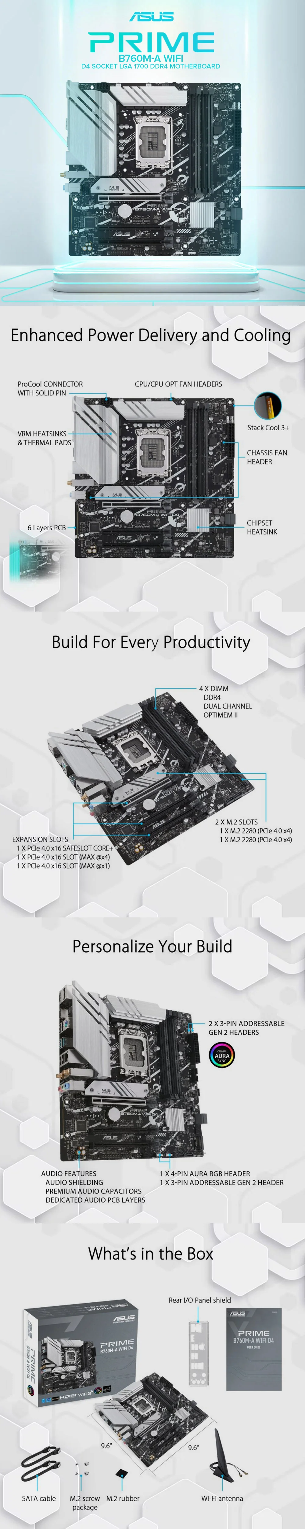 ASUS Prime B760M-A WIFI D4 Socket LGA 1700 Ddr4 Motherboard - Image 8