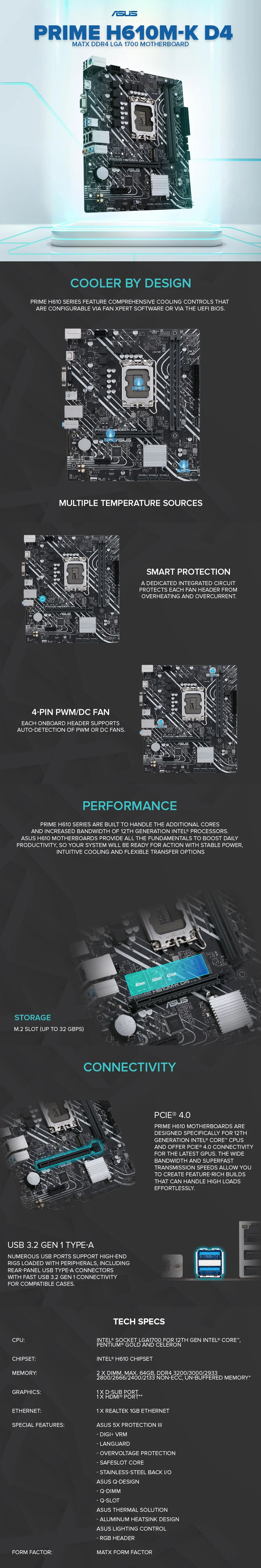 Asus Prime H610M-K D4 Matx Ddr4 LGA 1700 Gaming Motherboard - Image 9