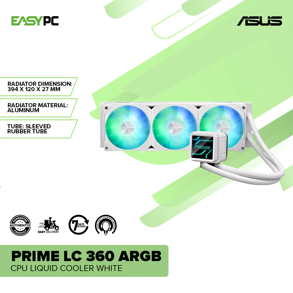 Asus Prime LC 360 ARGB CPU Liquid Cooler White - Image 2