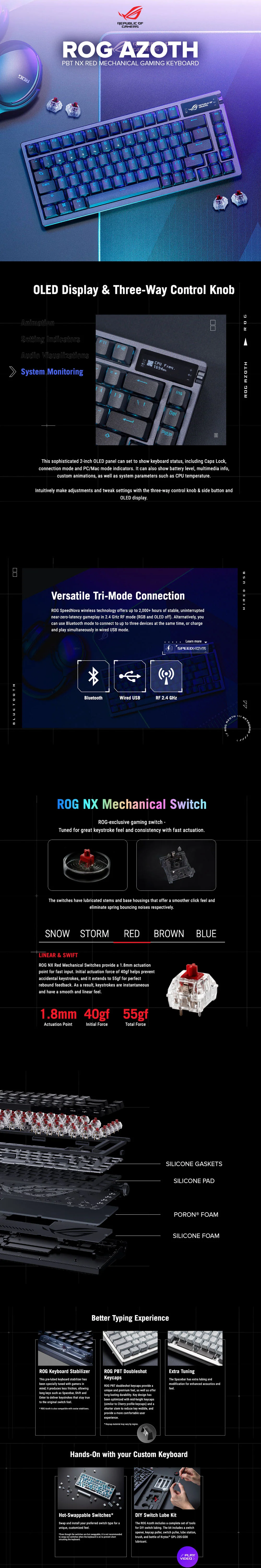 Asus ROG Azoth PBT NX Red Mechanical Gaming Keyboard - Image 5