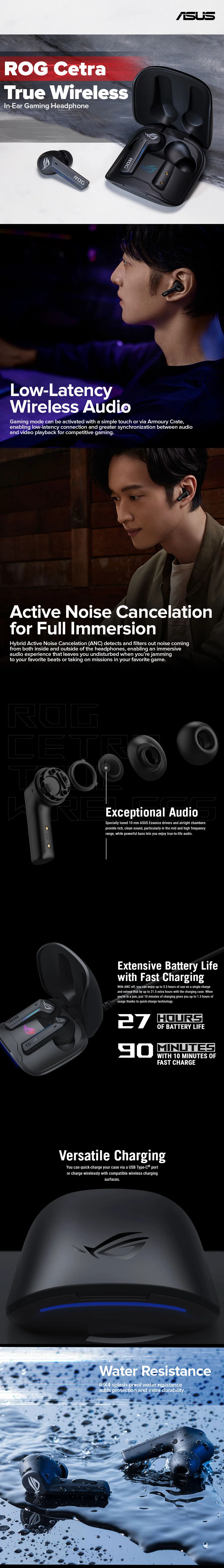 Asus ROG Cetra True Wireless In-Ear Gaming Headphone - Image 7