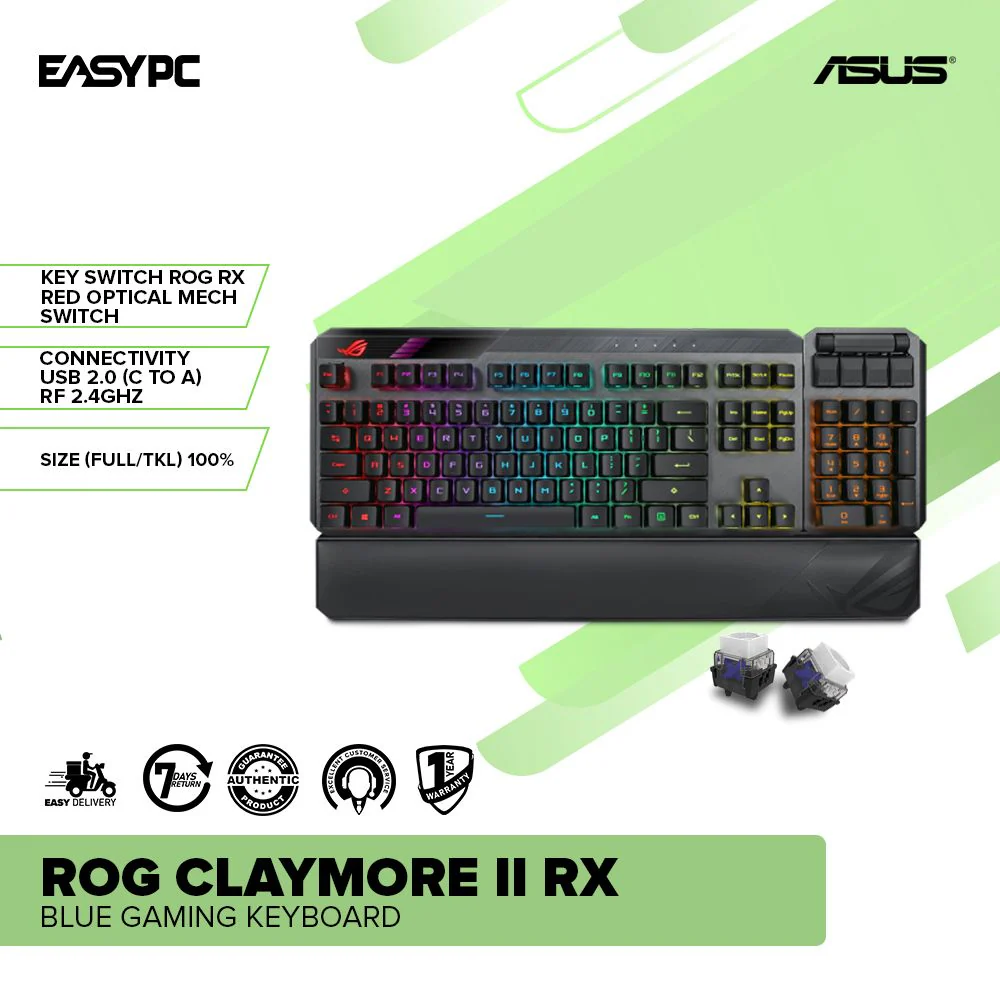 Asus ROG Claymore II RX Blue Gaming Keyboard - Image 2