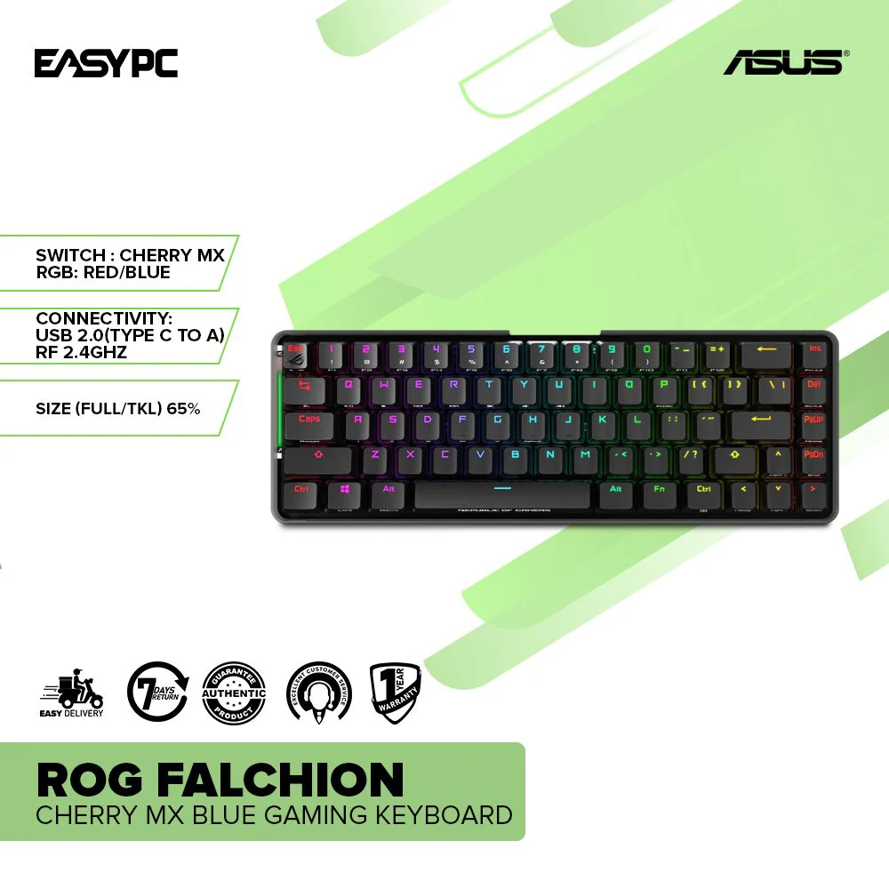 Asus ROG Falcion Cherry MX Blue Gaming Keyboard - Image 2
