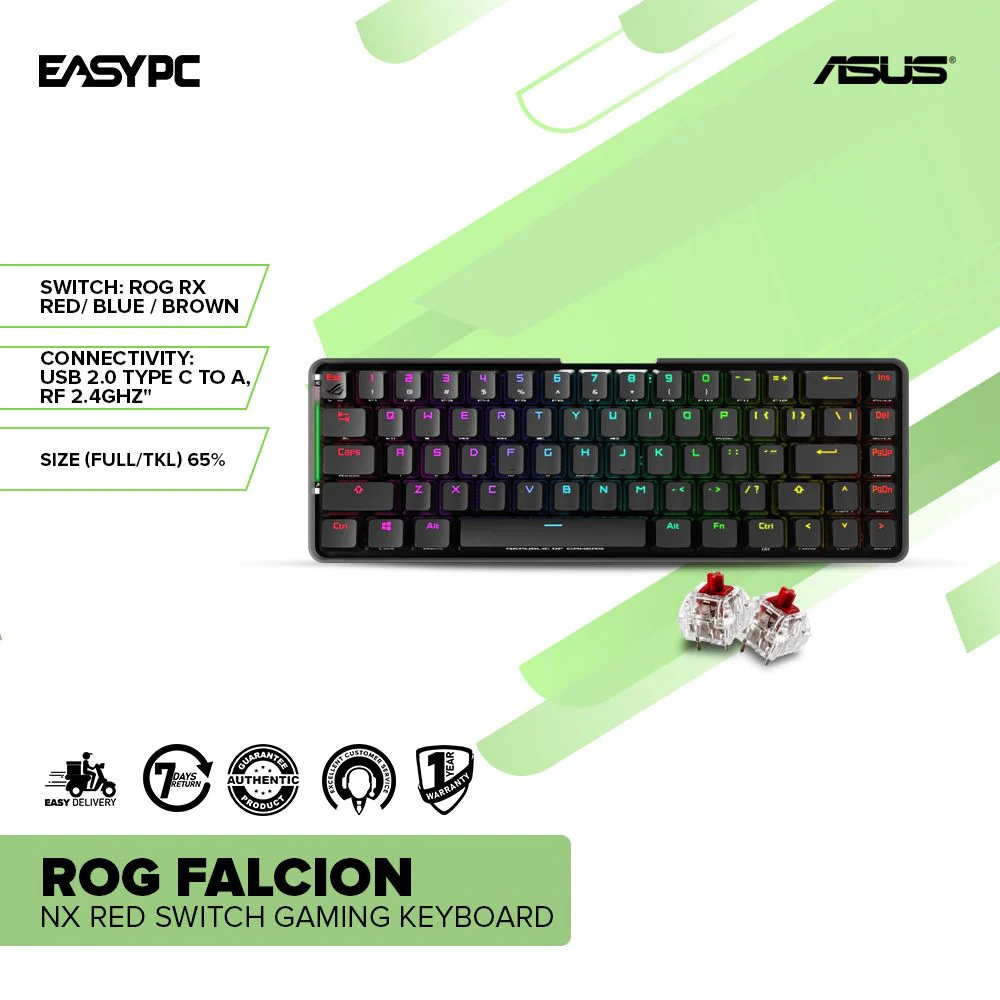 Asus ROG Falcion NX Red Switch Gaming Keyboard - Image 2