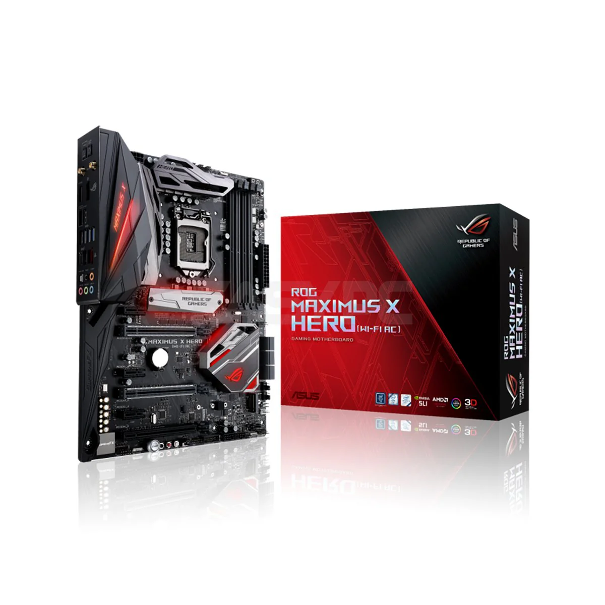 Asus ROG Maximus X Hero Wifi AC Motherboard Socket 1151 Ddr4 Intel Z370 ATX gaming motherboard with Aura Sync RGB LEDs, 802.11ac Wi-Fi, DDR4 4133MHz, dual M.2 and USB 3.1 Gen 2 Gaming Motherboard