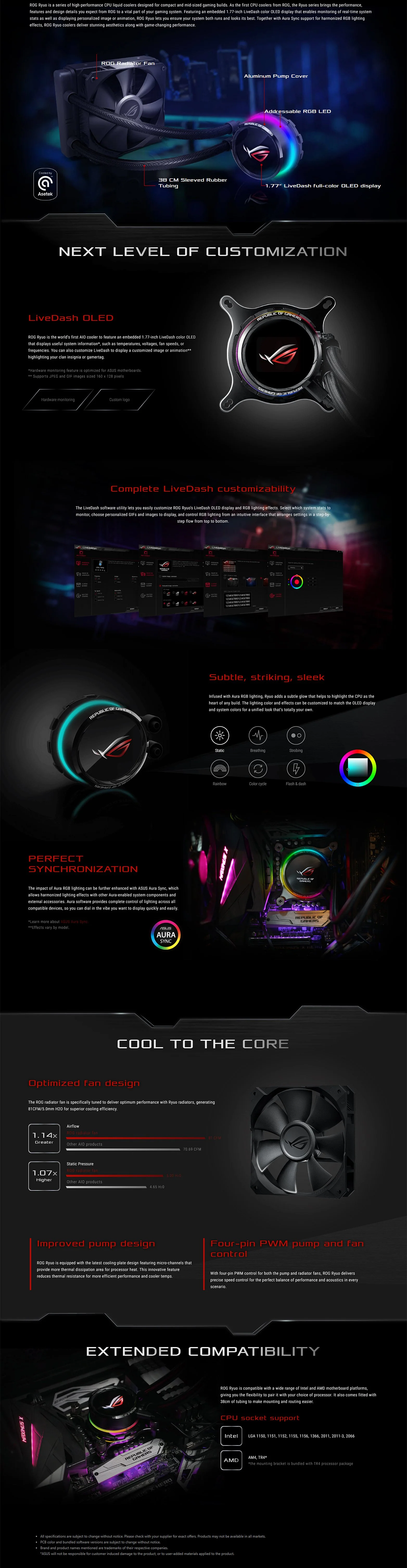 Asus ROG Ryuo 120mm AIO CPU Cooling RGB - Image 5