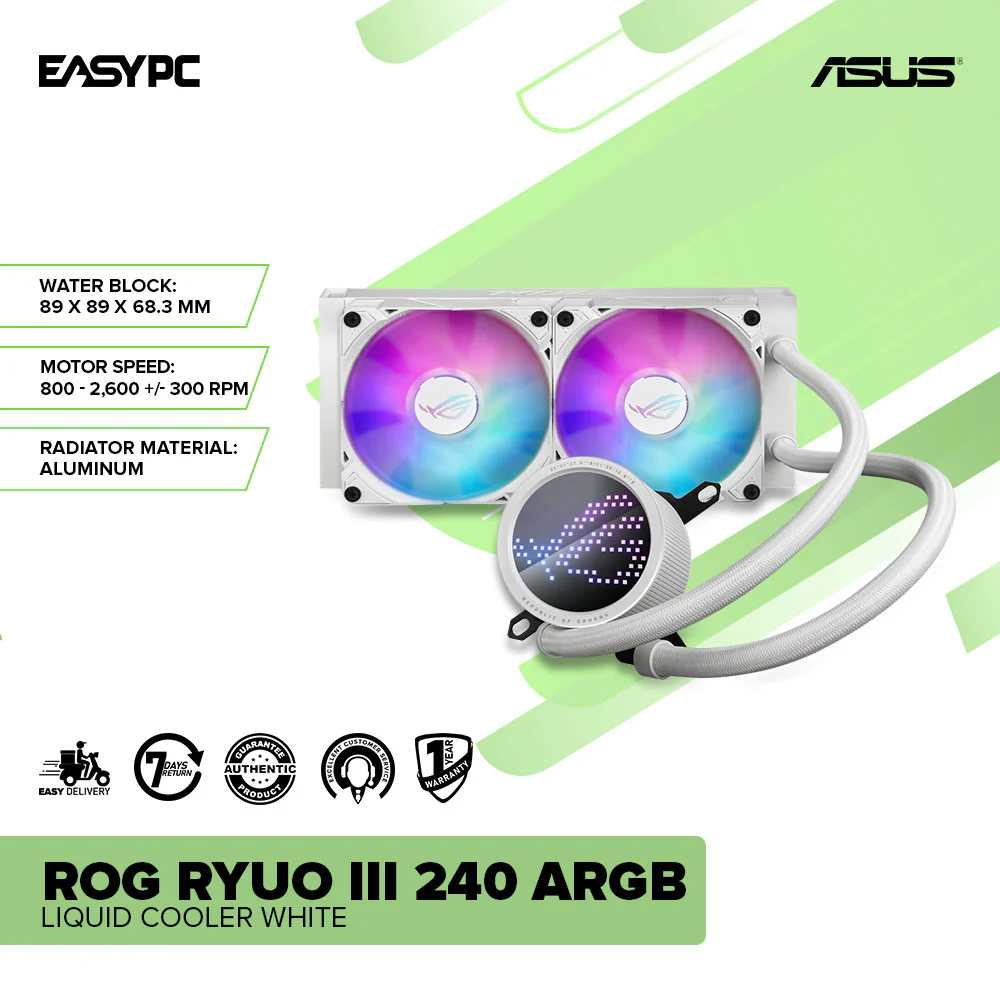Asus ROG RYUO III 240 ARGB Liquid Cooler White - Image 2