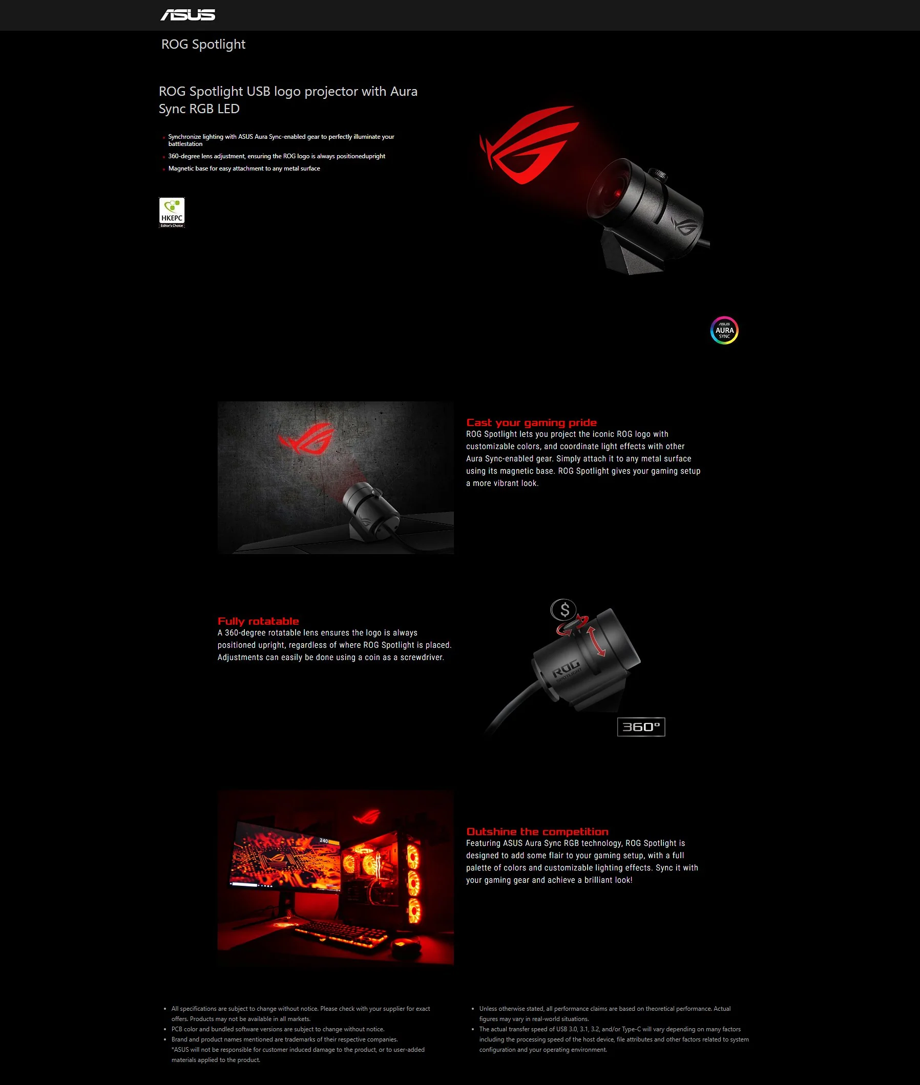 Asus ROG Spotlight RGB Logo Projector - Image 4