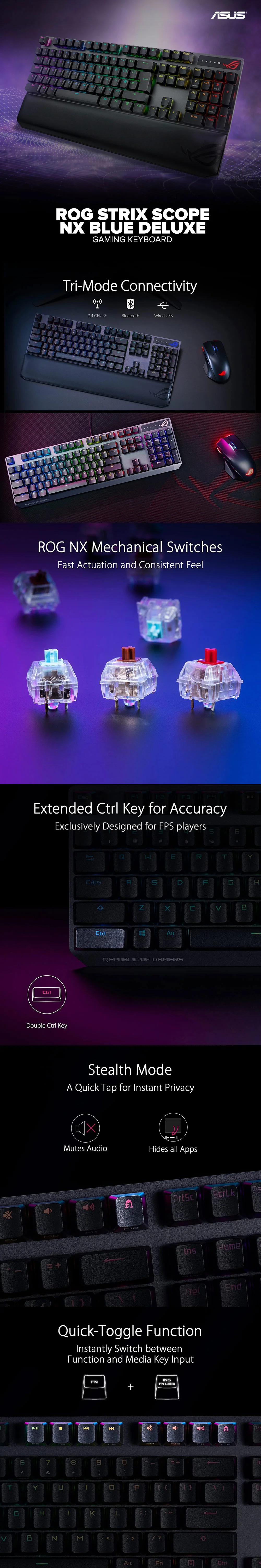 Asus ROG Strix Scope NX Blue Delux Keyboard - Image 6