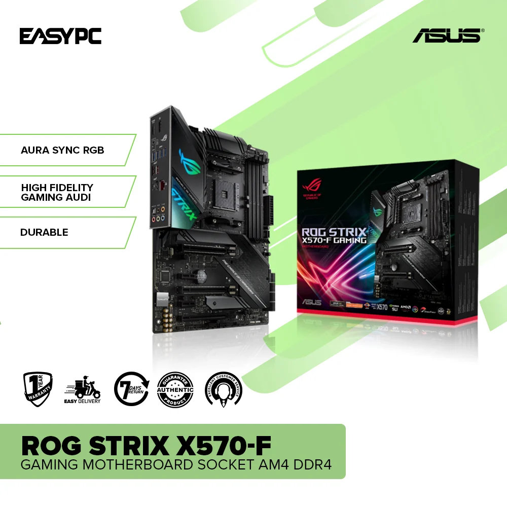 Asus ROG Strix X570-F Socket Am4 Ddr4 Aura Sync RGB 5-Way Optimization Easy DIY Gaming Motherboard - Image 2