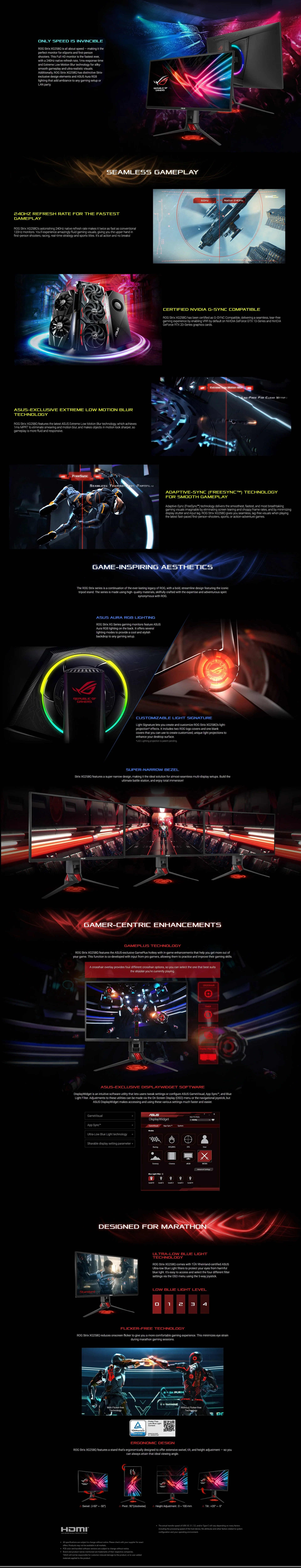 Asus ROG Strix XG258Q 240Hz G-Sync Gaming Monitor - Image 5