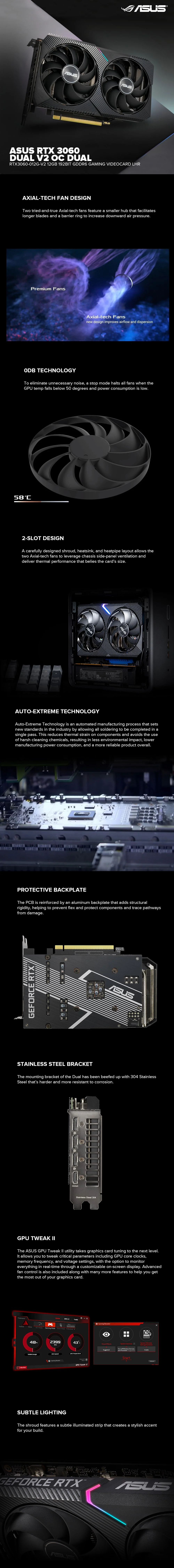 Asus NVIDIA® GeForce RTX™ 3060 Dual V2 OC 12gb 192bit GDdr6 Gaming Videocard LHR - Image 7