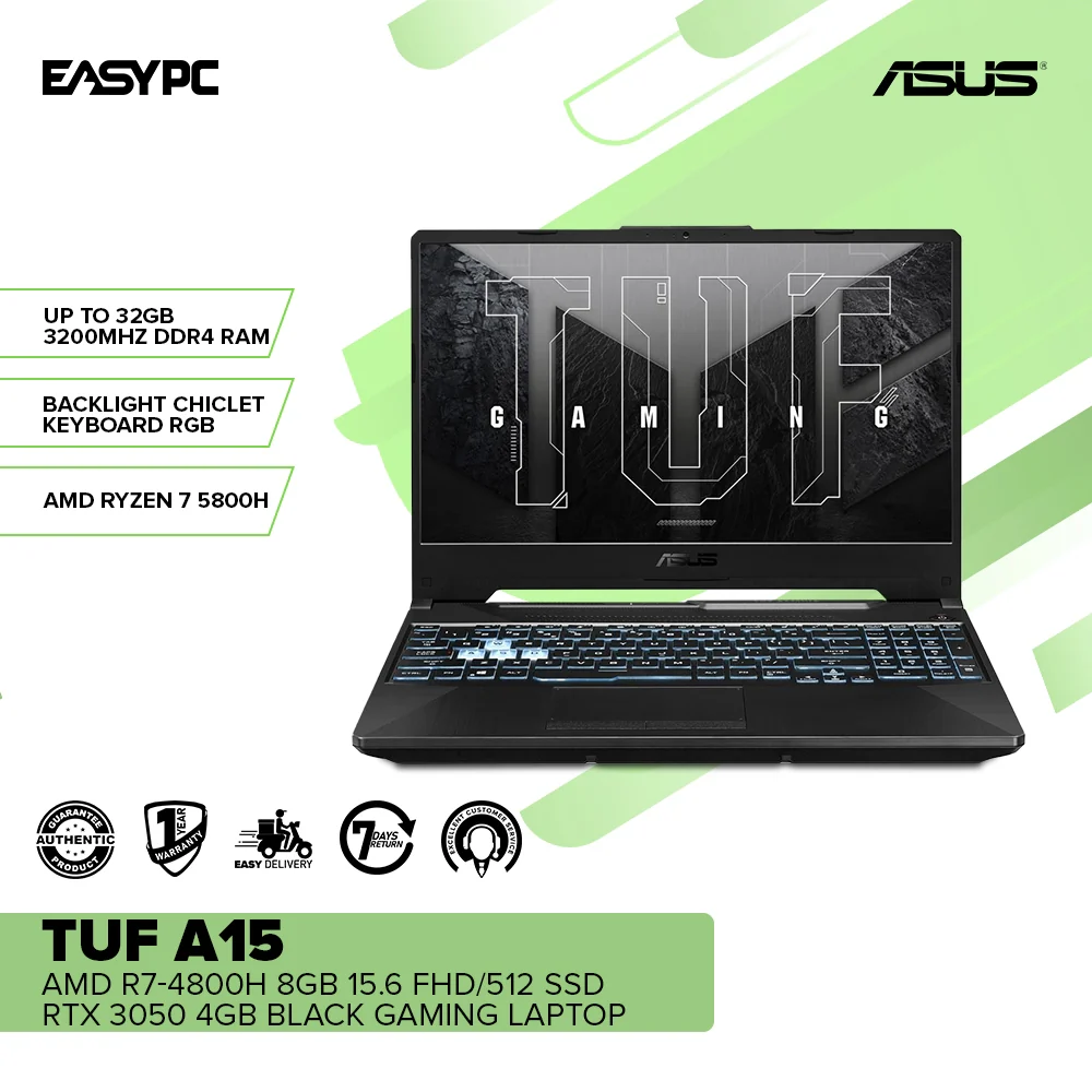 ASUS TUF A15 FA506IC-HN009W AMD R7-4800H 8GB 15.6 FHD 512 SSD RTX 3050 4GB Win11 Gaming Laptop Black 1ION - Image 2