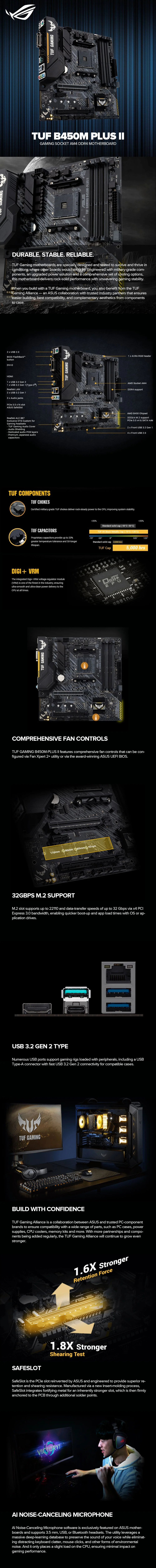 Asus TUF B450M Plus II Socket Am4 Gaming Motherboard - Image 8