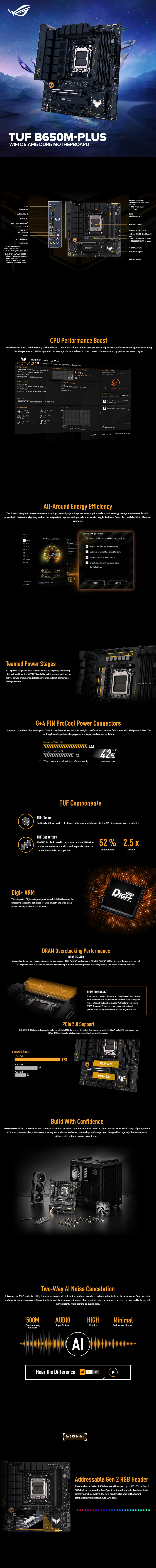 ASUS TUF B650M-PLUS wifi D5 AM5 DDR5 Motherboard - Image 6