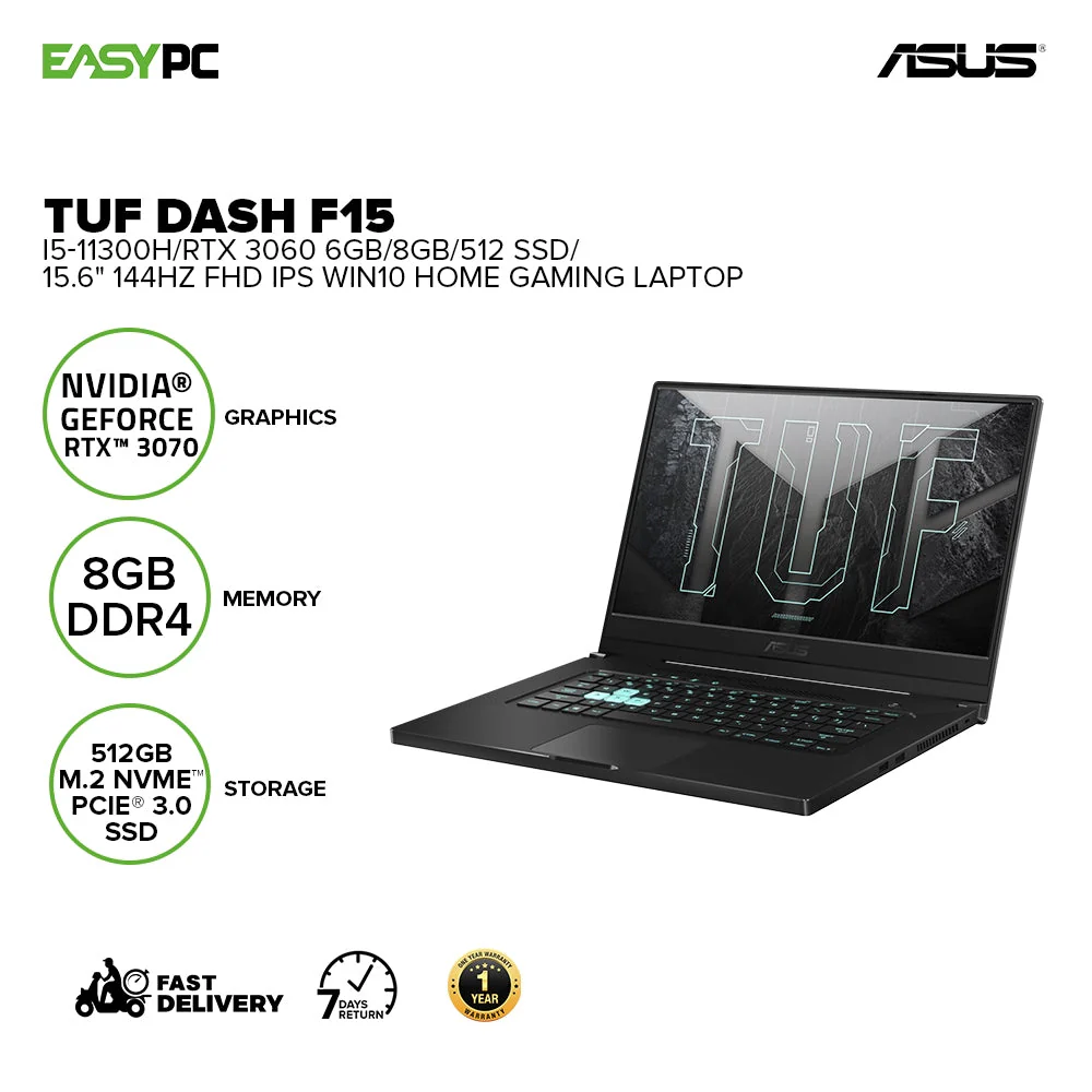 Asus Tuf Dash F15 Fx516Pm-Hn097T  I5-11300H 8Gb Win10 8Gb/512 Ssd Laptop Gaming - Image 2