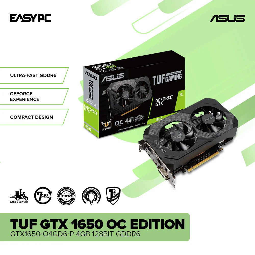 ASUS TUF Gaming NVIDIA® GeForce GTX™ 1650 OC Edition 4GB 128bit GDDR6 Gaming Videocard - Image 2