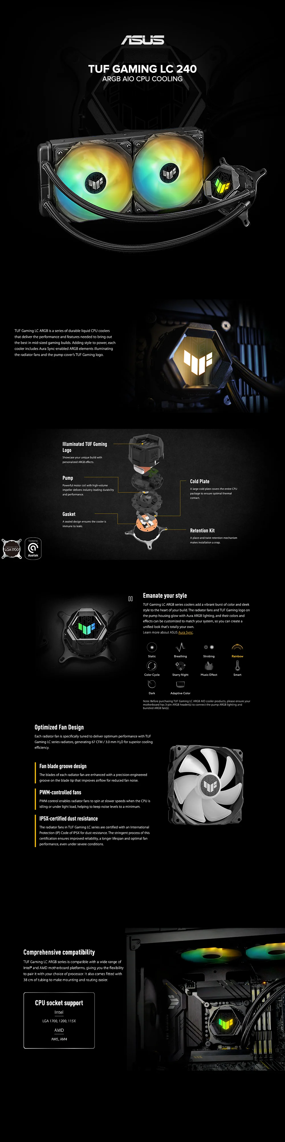 Asus TUF Gaming LC 240 ARGB AIO CPU Cooling - Image 5
