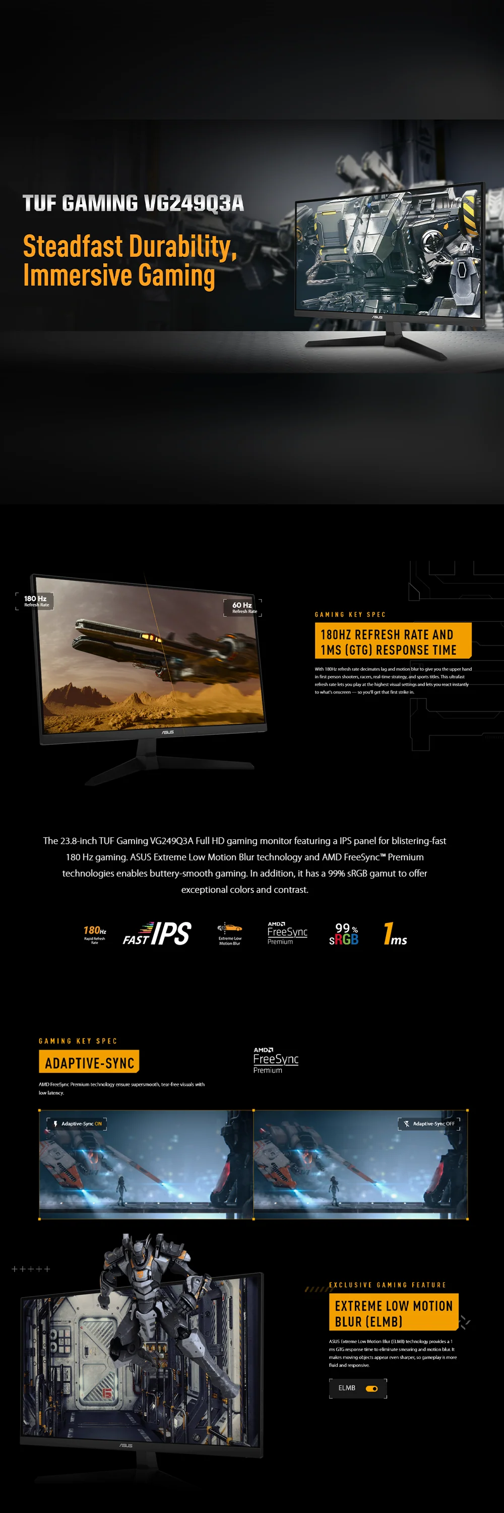 ASUS TUF Gaming VG249Q3A 24' Gaming Monitor - Image 5