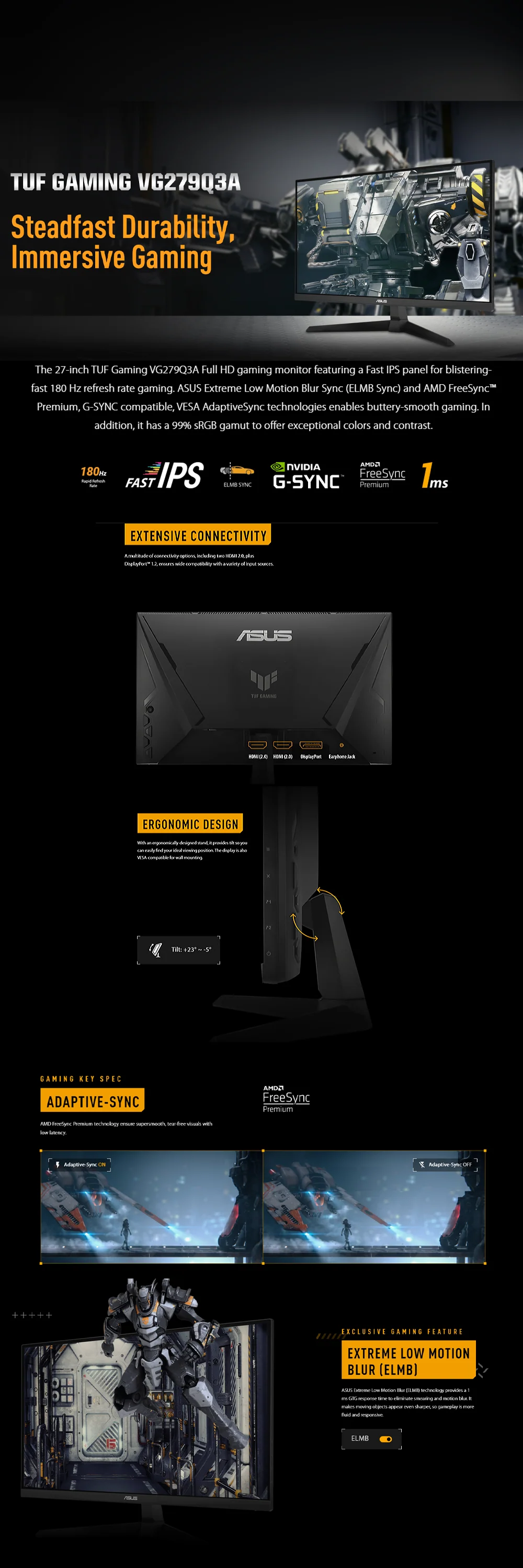 ASUS TUF Gaming VG279Q3A 27' Gaming Monitor - Image 5