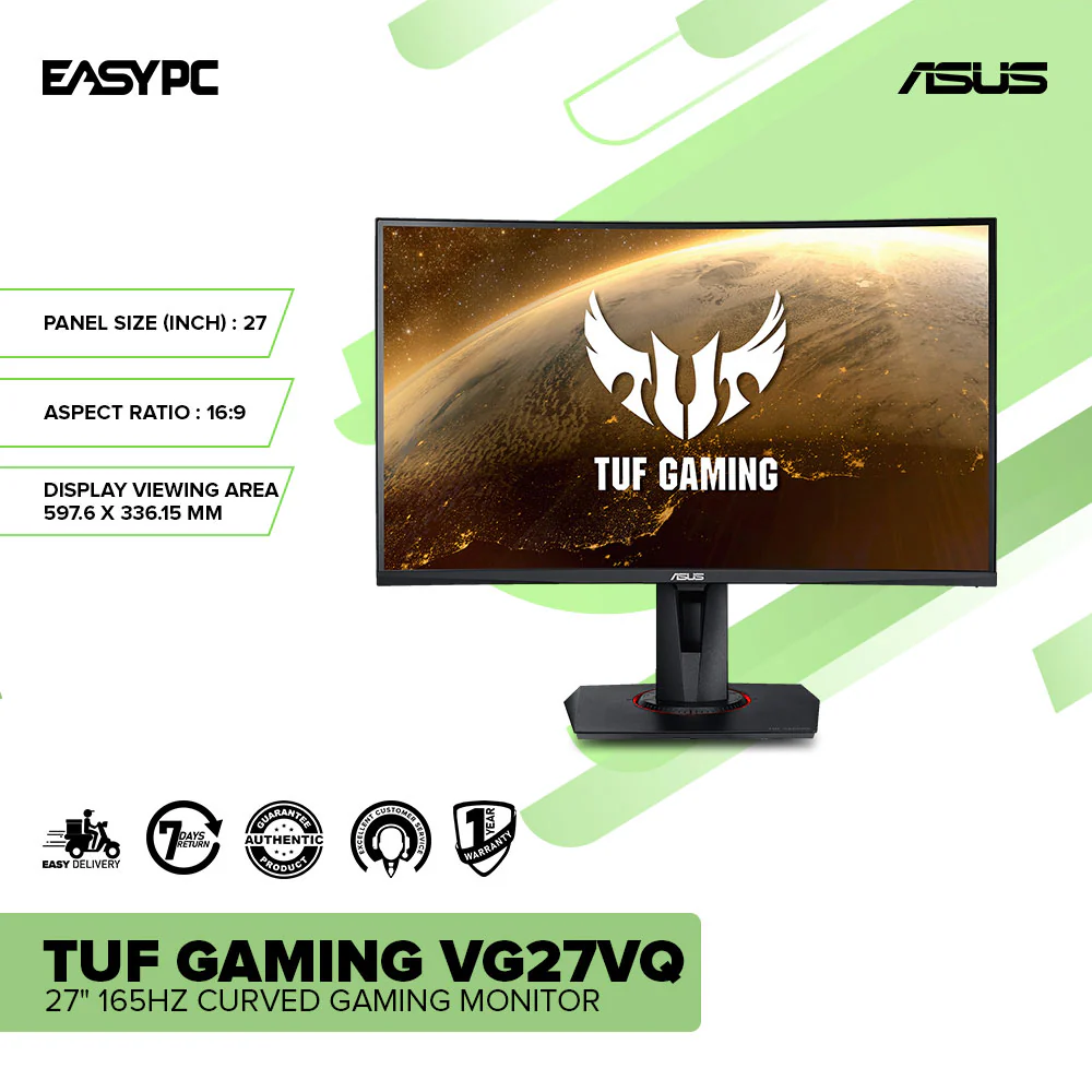 Asus TUF Gaming VG27VQ 27 165Hz Curved Gaming Monitor - Image 2