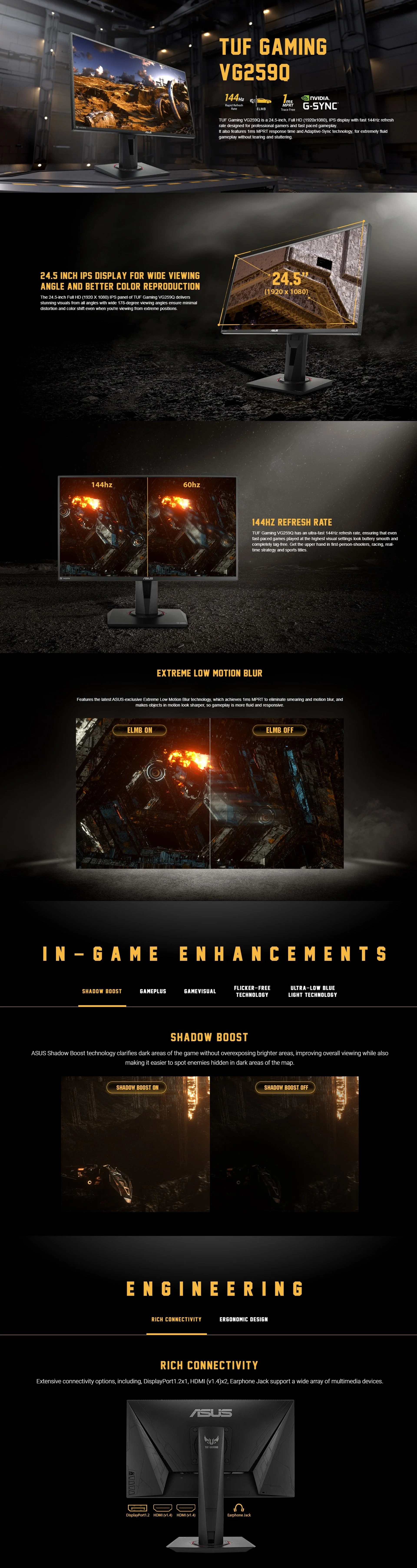 Asus TUF VG259Q 25" 144Hz IPS Gaming Monitor - Image 6