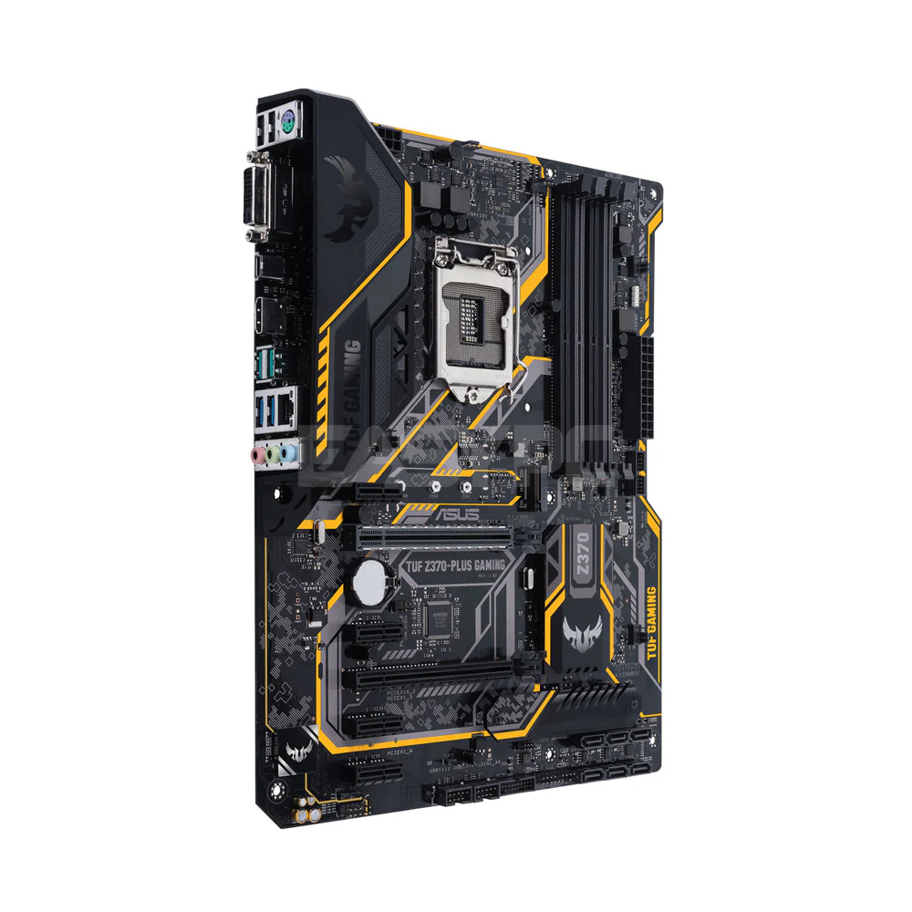 ASUS TUF Z370 Plus Gaming LGA 1151 ATX gaming motherboard with Aura Sync RGB LED lighting, DDR4 4000MHz support, 32Gbps M.2, Intel Optane memory ready, and USB 3.1 Gen 2 Gaming Motherboard - Image 2