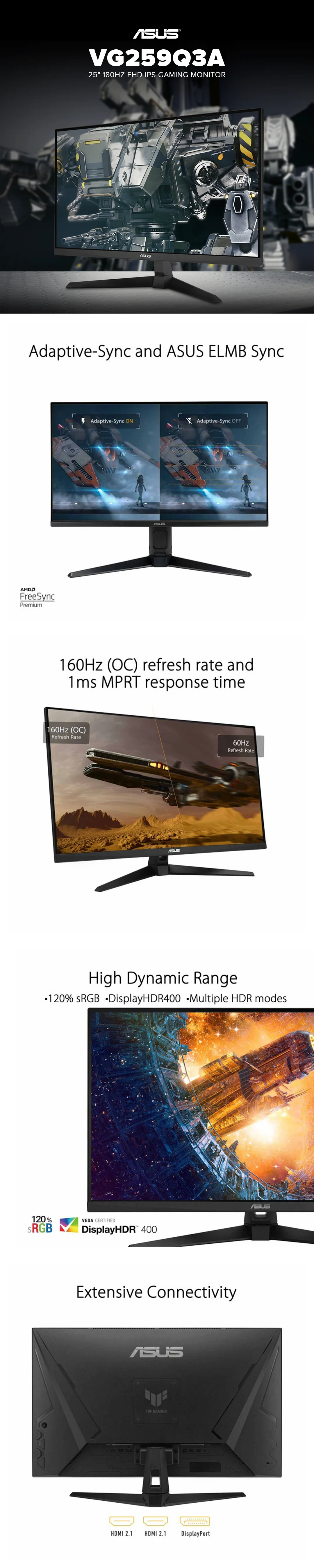 Asus VG259Q3A 25" 180HZ FHD IPS Gaming Monitor - Image 6