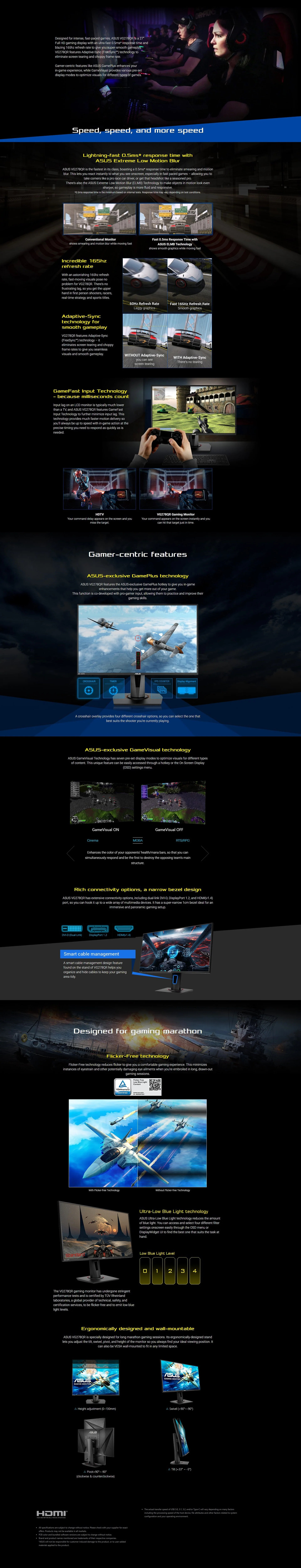 Asus VG278QR 27" 165Hz Freesync Gaming Monitor - Image 5