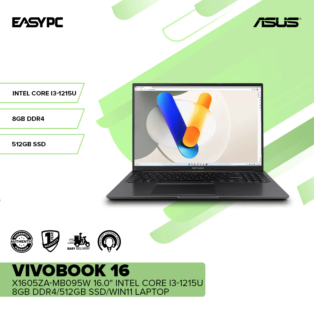 Asus VivoBook 16 X1605ZA-MB095W 16.0" Intel Core i3-1215U/8GB DDR4/512GB SSD/Win11 Laptop - Image 2