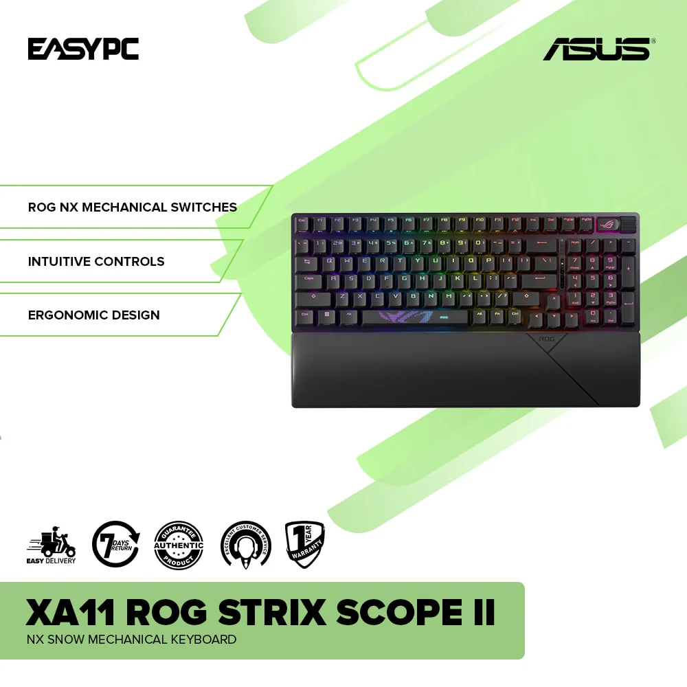 Asus XA11 ROG Strix Scope II NX Snow Mechanical Keyboard - Image 2