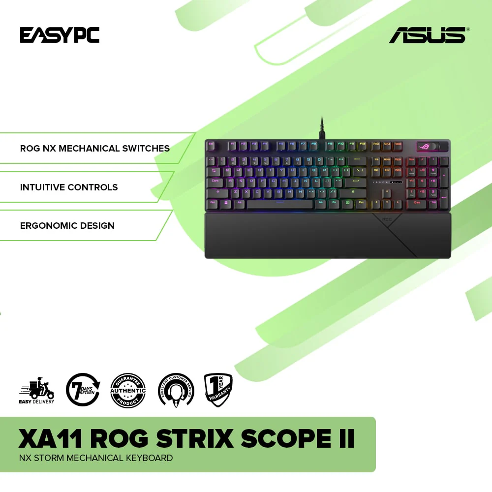 Asus XA11 ROG Strix Scope II NX Storm Mechanical Keyboard - Image 2