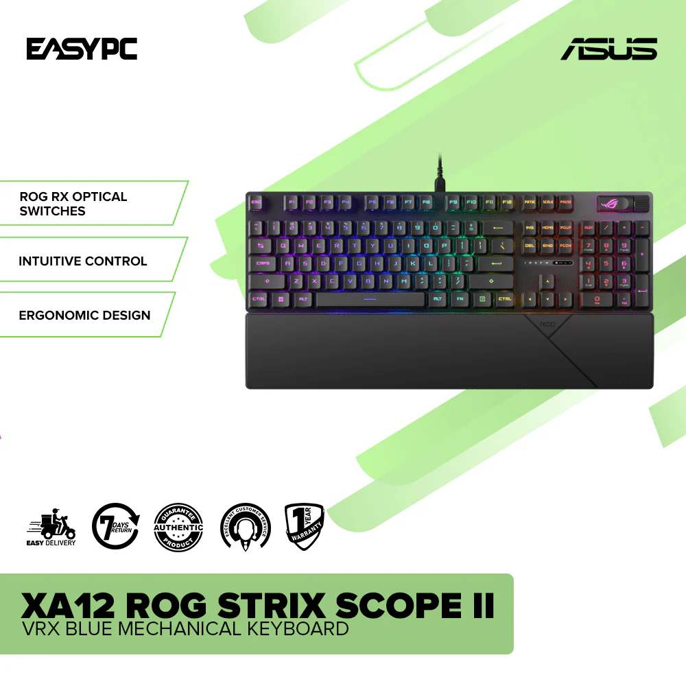 Asus XA12 ROG Strix Scope II RX Blue Mechanical Keyboard - Image 2