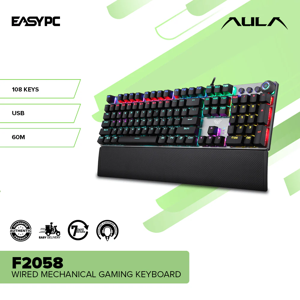 Aula F2058 Wired Mechanical Gaming Keyboard - Image 2