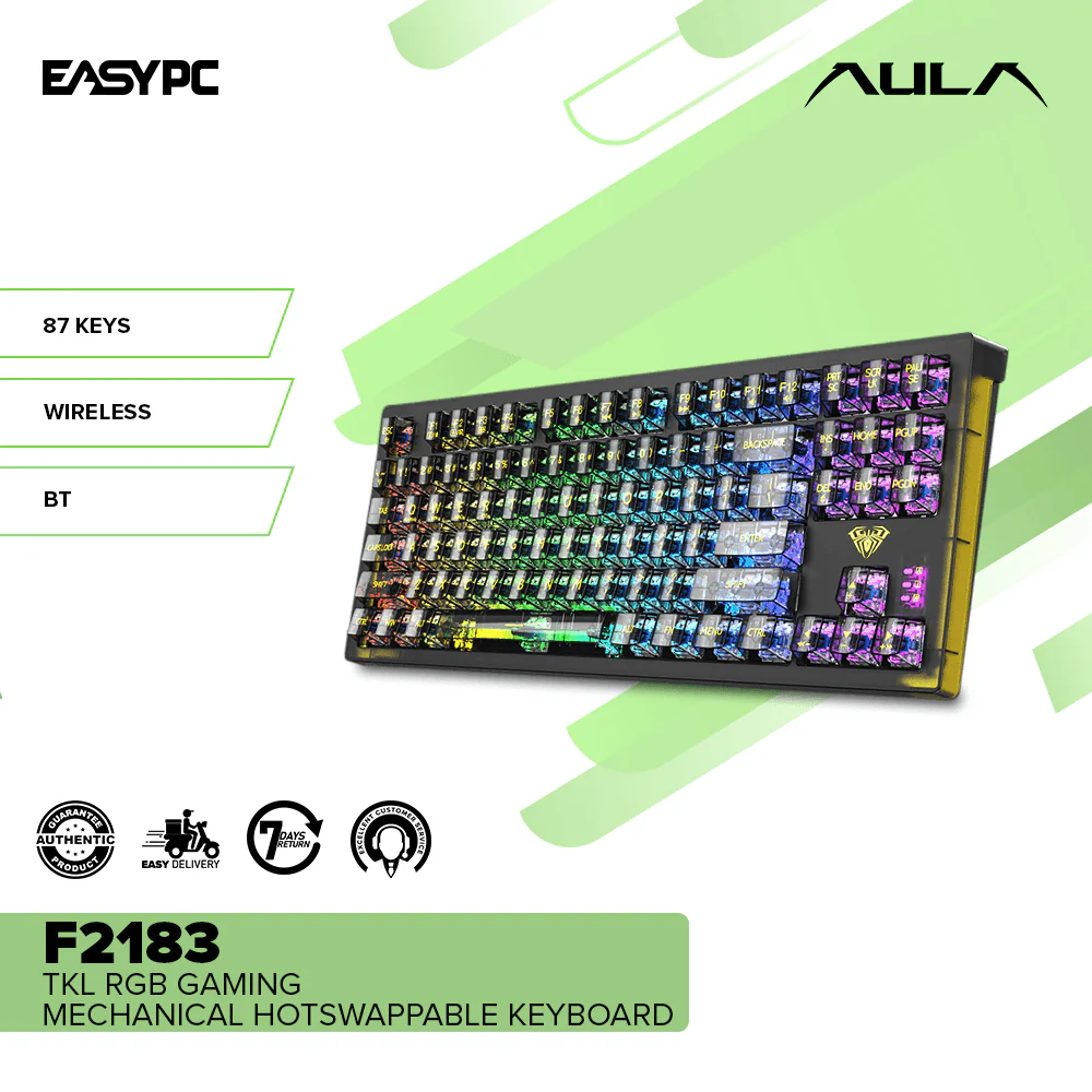 Aula F2183 TKL RGB Gaming Mechanical Hotswappable Keyboard - Image 2