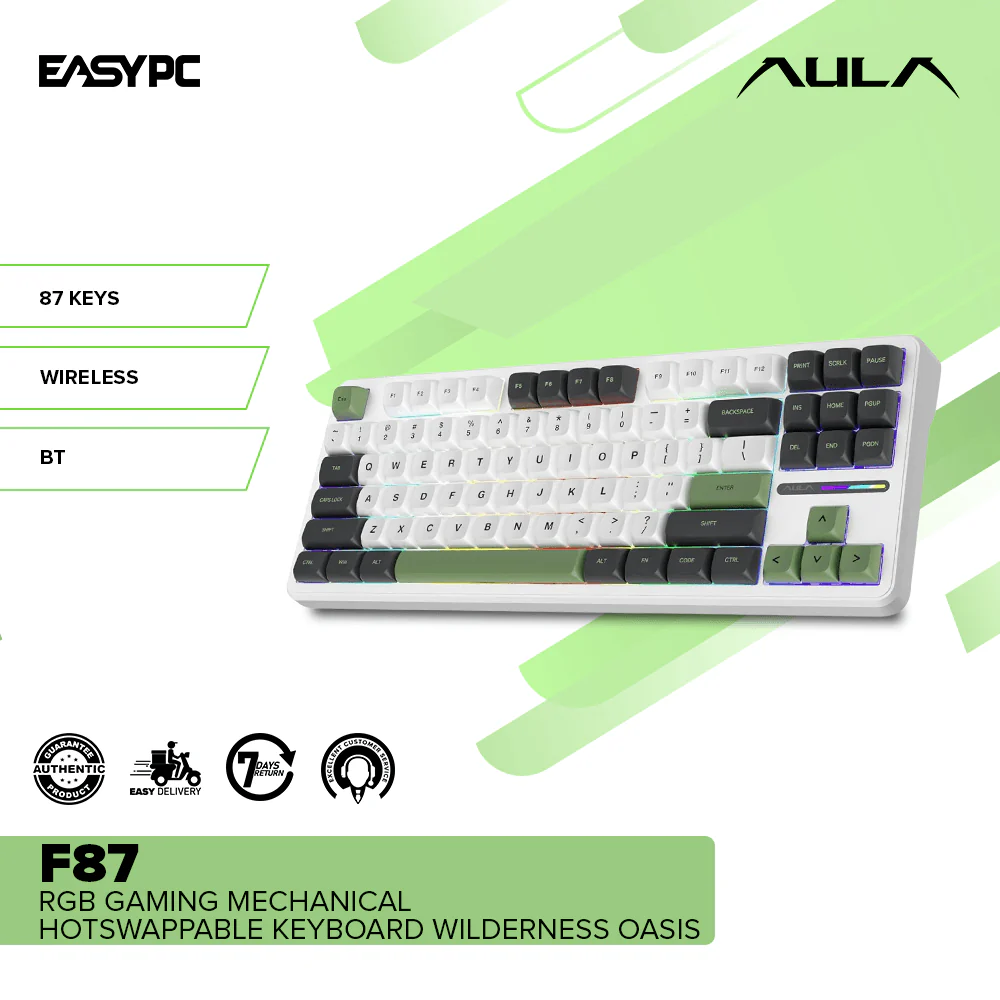 Aula F87 RGB Gaming Mechanical Hotswappable Keyboard Wilderness Oasis - Image 2